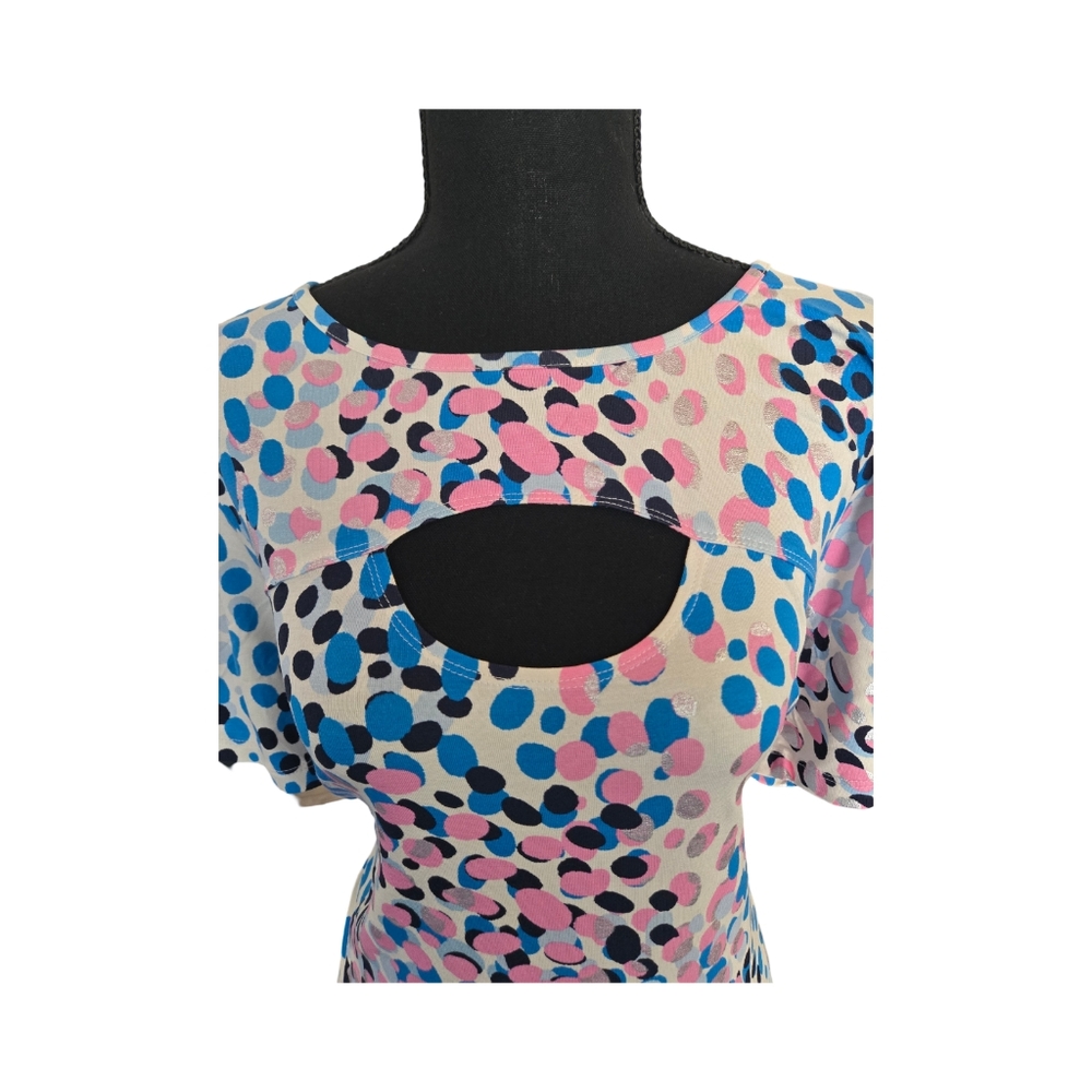 Chic Blue and Pink Mini Dress - Picture 3 of 3